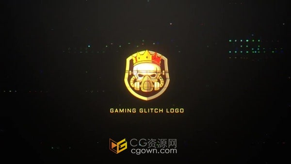 时尚的混合效果游戏故障标志动画-AE模板