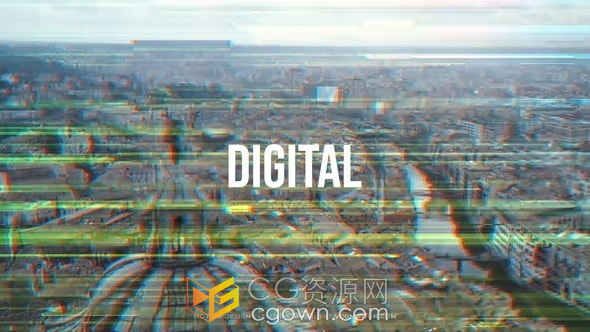 Digital Glitch 20种数字故障线条干扰毛刺特效AE模板