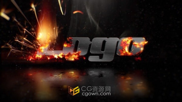 火花LOGO火焰效果和粒子标志动画-AE模板