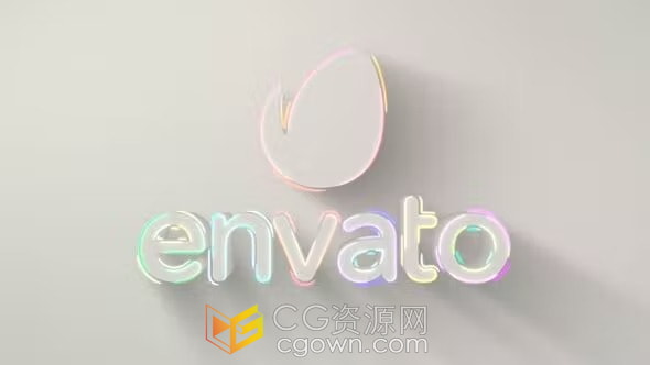 明亮彩色光线3D挤压LOGO动画视频片头AE模板