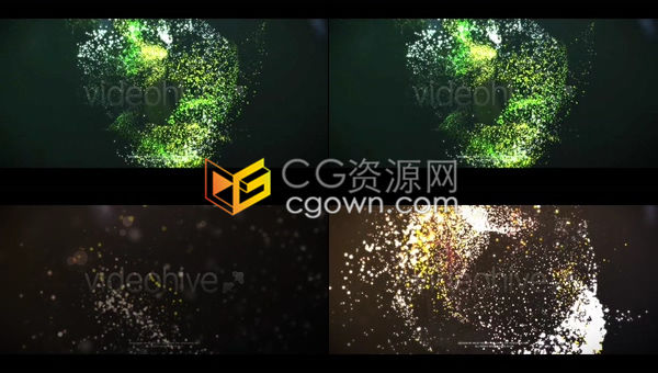 AE模板-炫丽魔法粒子生成企业标志logo片头动画