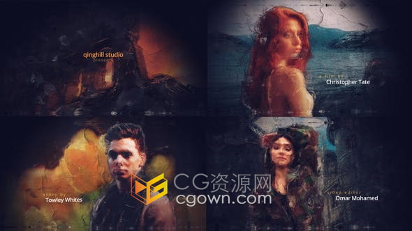 AE模板-艺术风格动画油画效果抽象绘画视频照片相册制作