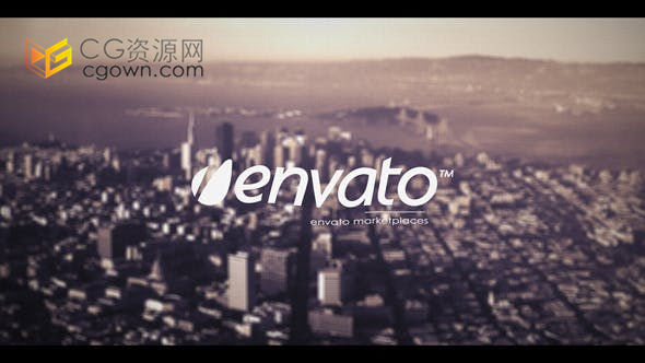 AE模板-简单品牌标志LOGO拼接波浪状定格动画片头