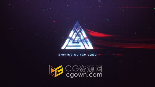 AE模板-闪亮故障标志电子竞技未来技术宣传LOGO视频片头