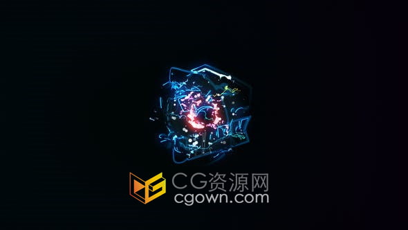 AE模板-闪电能量电流火花赛博朋克视频片头LOGO动画