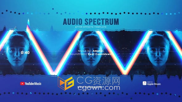 AE模板-生成音频频谱工具音乐波形图形动画Music封面视频
