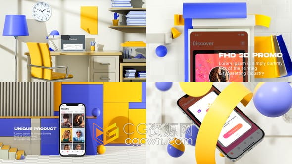 AE模板-WEB & APP Promo企业演示宣传视频UI主题演示展示动画