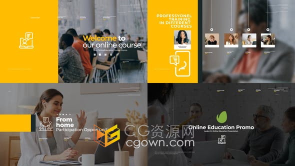 AE模板-在线教育宣传推广网络研讨会培训学院课程介绍视频