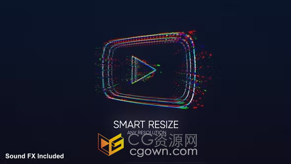 4K分辨率赛博朋克损坏数字失真LOGO动画制作AE模板