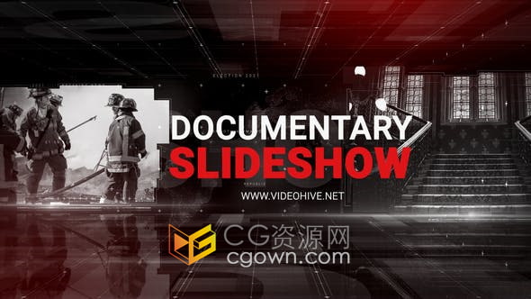 AE模板-纪录片幻灯片政治频道突发新闻军事宣传视频片头