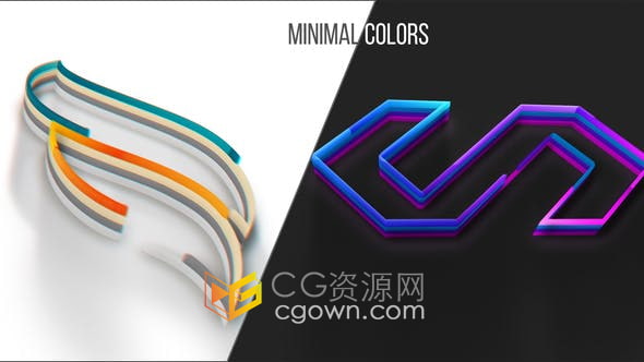 AE模板-3D生长图形动画明亮设计LOGO视频片头