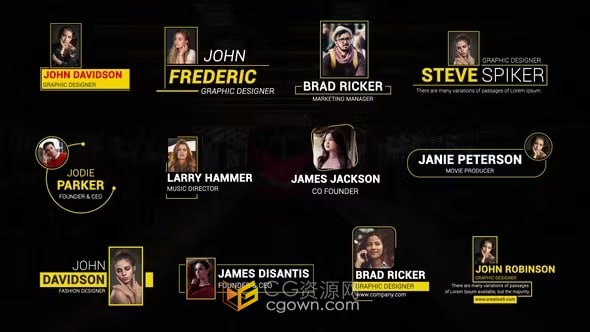 带头像人物名称文本排版照片字幕条-AE标题模板