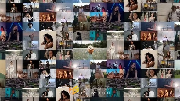 AE模板-多屏幕照片开场时尚品牌展示视频墙片头