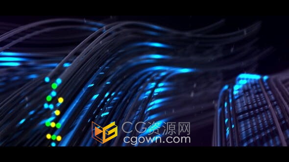 AE模板-大量三维光纤动画场景开场视频片头E3D插件制作