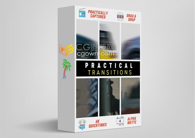 80种实用4K过渡效果真实预遮罩带有运动模糊前景对象PR转场视频素材