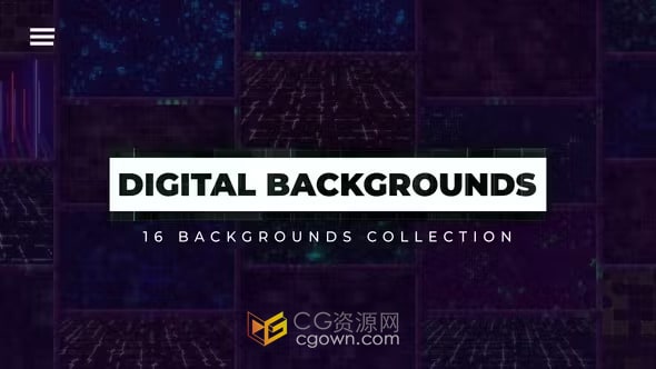 16组科技数字信息发光霓虹灯背景视频动画AE模板