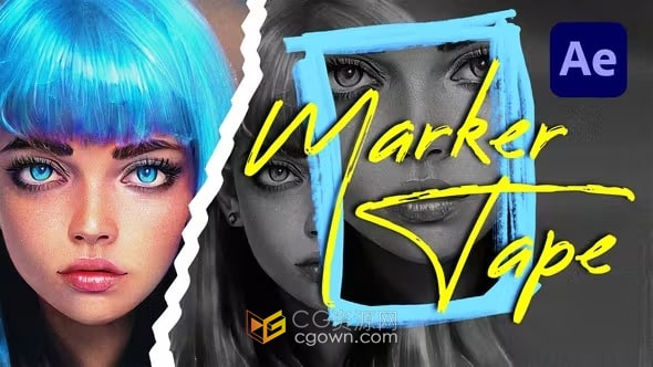 15组标记和磁带过渡视频预设转场AE模板