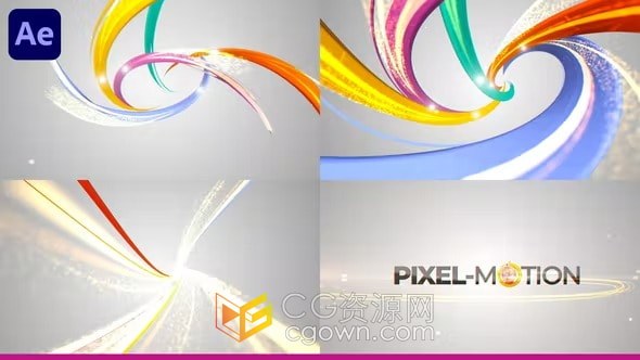 丝带光线粒子线条动画LOGO片头视频AE模板