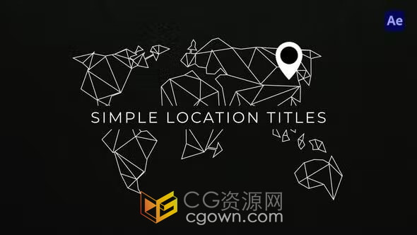 9个动画位置标题Simple Location Titles AE模板