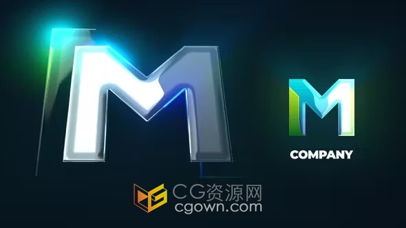 AE模板-明亮光泽光效描边LOGO轮廓标志动画展示