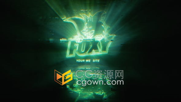 AE模板体积灯霓虹数字技术发光标志动画视频宣传片头制作