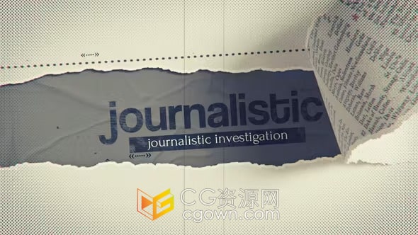 报纸撕开介绍秘密侦探新闻风格介绍视频动画-AE模板