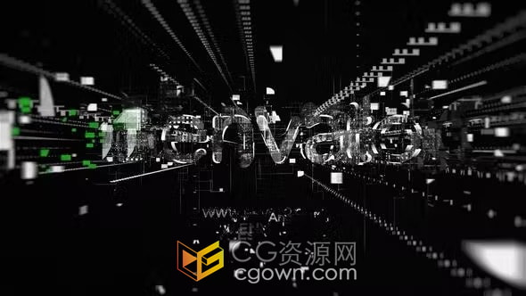 AE高科技模板3D数字故障特效LOGO视频片头