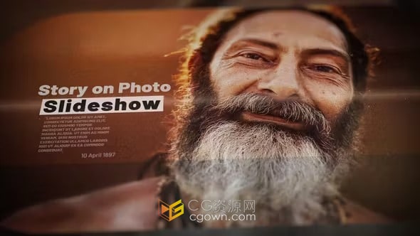 复古相片视频怀旧纪录片时间线幻灯片-AE模板