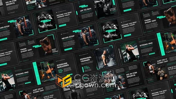 AE模板-励志体育运动幻灯片动态能量介绍图文动画视频