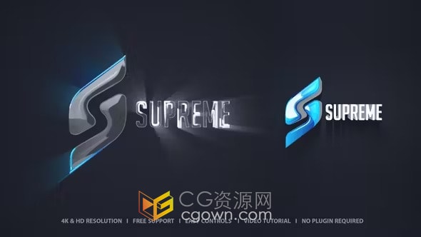 闪亮光线绘制企业LOGO挤出动画标志片头-AE模板