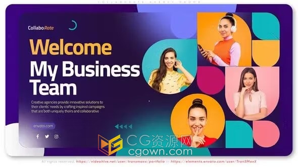 合作机构业务团队展示全球商业公司商业活动推广-AE模板