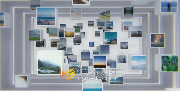 AE模板-立方体场景照片视频墙动画企业宣传片头Corporate Logo