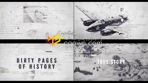 AE模板历史记录片制作复古艺术白色风格展示照片介绍动画视频