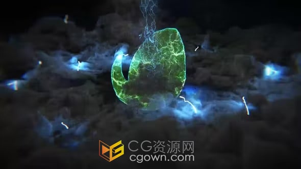 黑暗烟雾粒子能量爆炸闪光LOGO动画视频片头AE模板