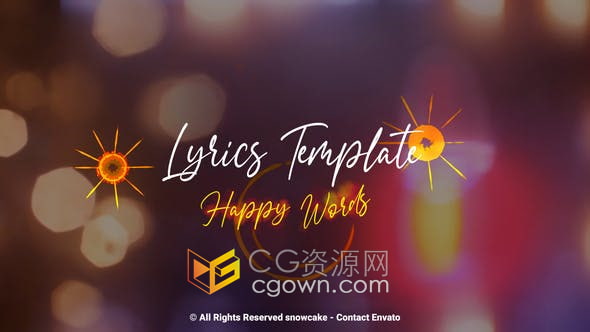 AE模板-音乐视频创作自己歌词词曲作者艺术家视频字幕