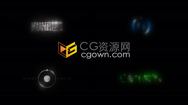 AE模板制作电影风格片头金属发光效果文字LOGO视频动画