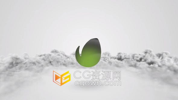 AE模板-标志降落撞击地面生成烟雾灰尘冲击波动画效果视频片头