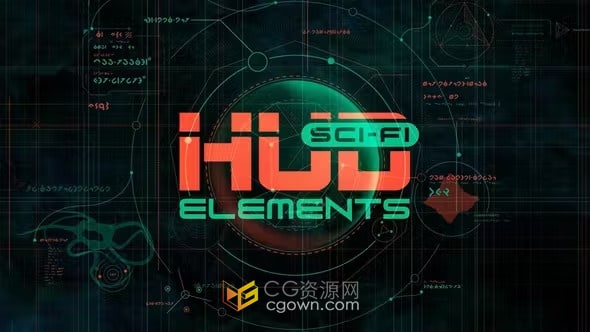 大量科幻HUD元素全息技术游戏主题视频叠加层-AE模板