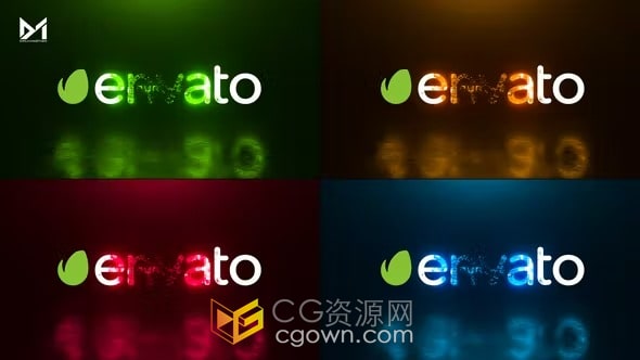 高科技数字故障发光特效LOGO动画AE模板