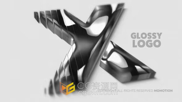 独特明亮液态光泽感3D标志动画演绎-AE模板