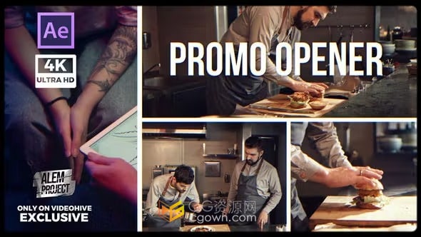 AE模板-动态节奏感商业活动开场白服务介绍多帧宣传片