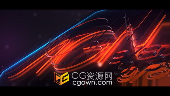 AE模板-3D霓虹灯发光LOGO动画特效视频片头