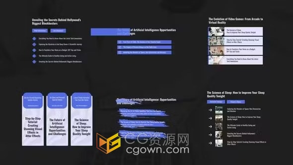 AE模板-图像信息列表标题商业营销会议项目要点元素简介