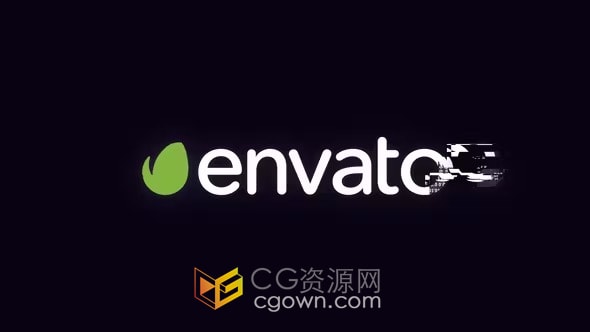 色差故障撕扯标志动画Glitch Logo Intro-AE模板