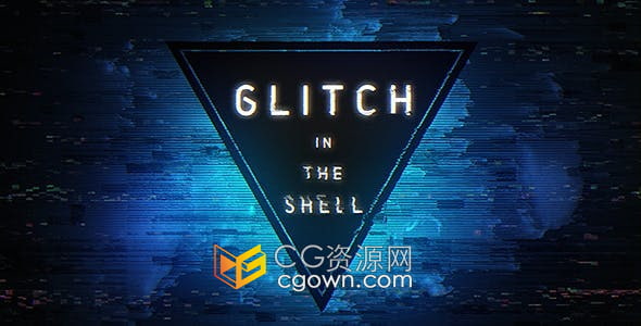 AE模板-屏幕像素位移扭曲故障艺术宣传标题动画视频