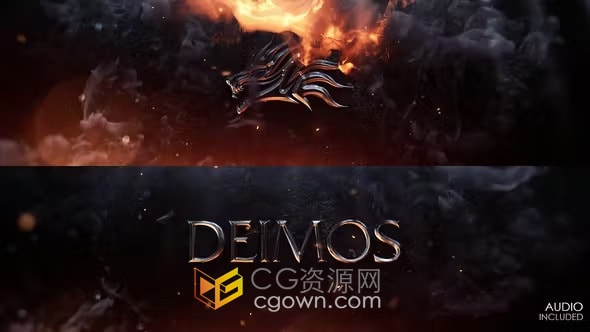 3D电影场景粒子火花火焰爆炸金属标志展示动画-AE模板