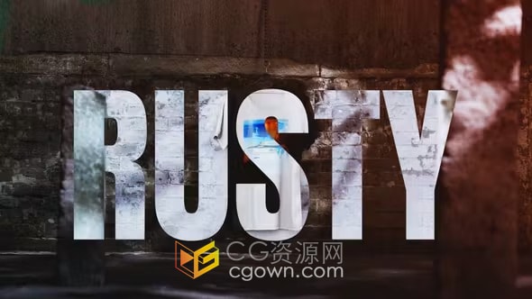 AE模板-粗糙机械和风化表面背景工业环境生锈的3d T恤模型