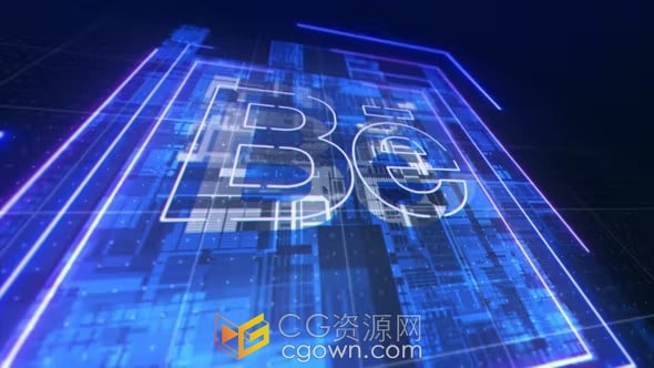 高科技大数据发光故障特效LOGO动画视频AE模板