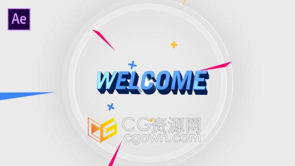 AE模板-现代简单网站频道互联网公司3D标志LOGO动画
