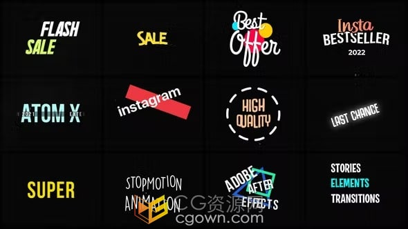 Dynamic Titles 创意动态视频字幕文字标题AE模板